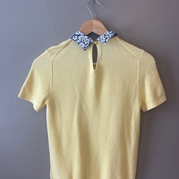 J.Crew  Short-Sleeve Woven Collar Sweater - Picture 2 of 6